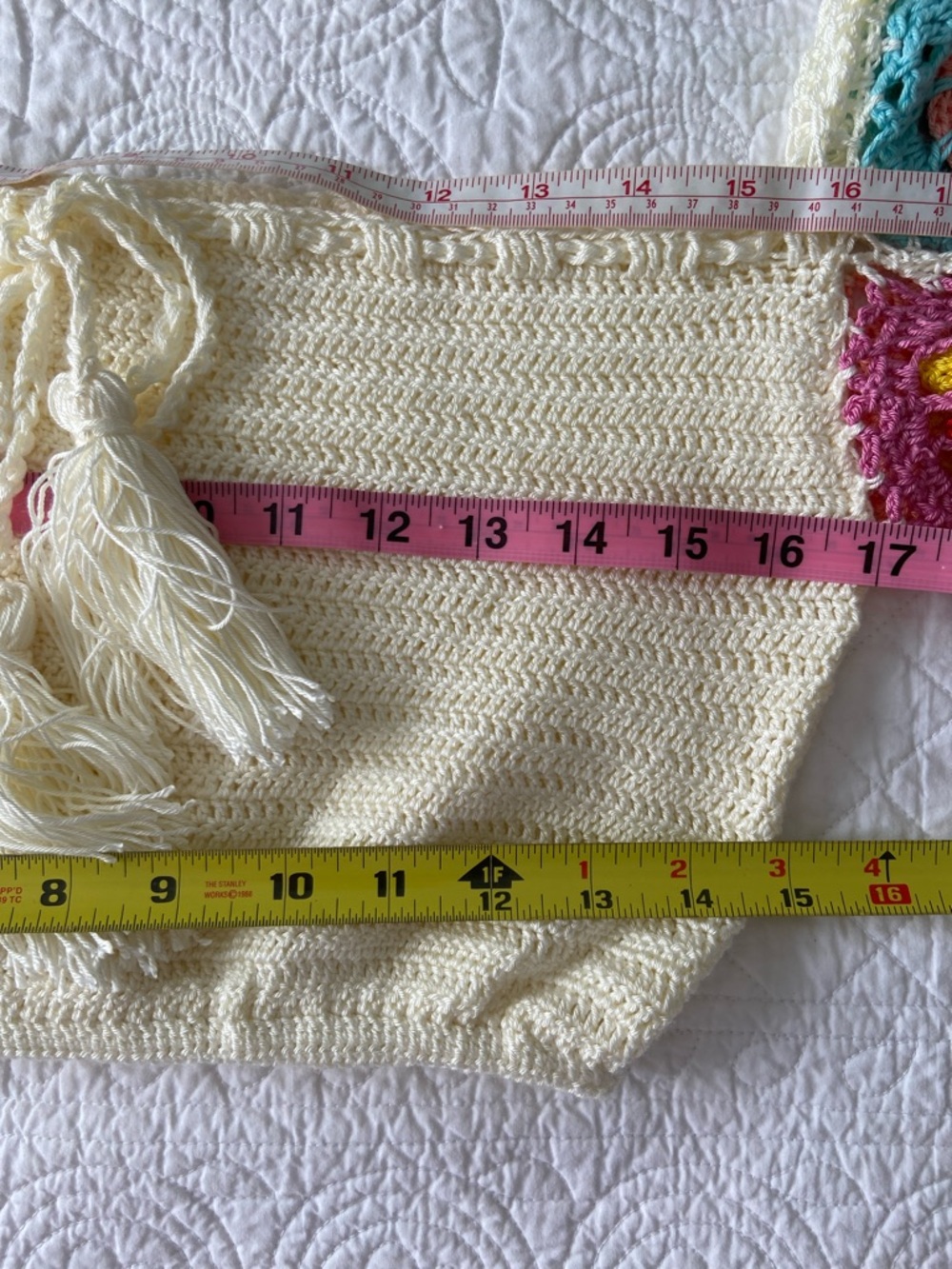 Spell Crochet Set Let the Sunshine In Maxi Skirt and Crop Top Cream Rainbow S - Picture 11 of 17